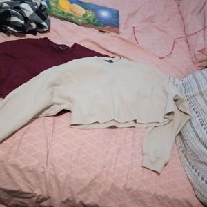 2 long sleeve Cropped Pretty Little Thing sweaters